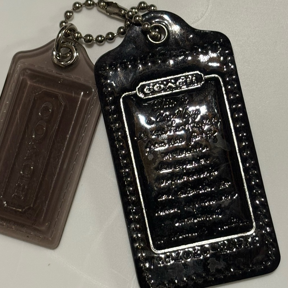 Coach Silver and Black and Smokey grey hangtag set